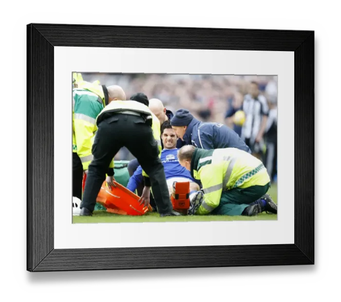 Framed Print : Mikel Arteta's Injury Sidelines Him: Everton vs Newcastle United, Barclays Premier League, 2009 Framed Print : Mikel Arteta's Injury Sidelines Him: Everton vs Newcastle United, Barclays Premier League, 2009