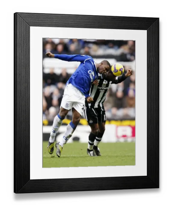 Framed Print : Anichebe vs Bassong: Everton vs Newcastle United - Barclays Premier League Clash at St James Park, February 2009 Framed Print : Anichebe vs Bassong: Everton vs Newcastle United - Barclays Premier League Clash at St James Park, February 2009