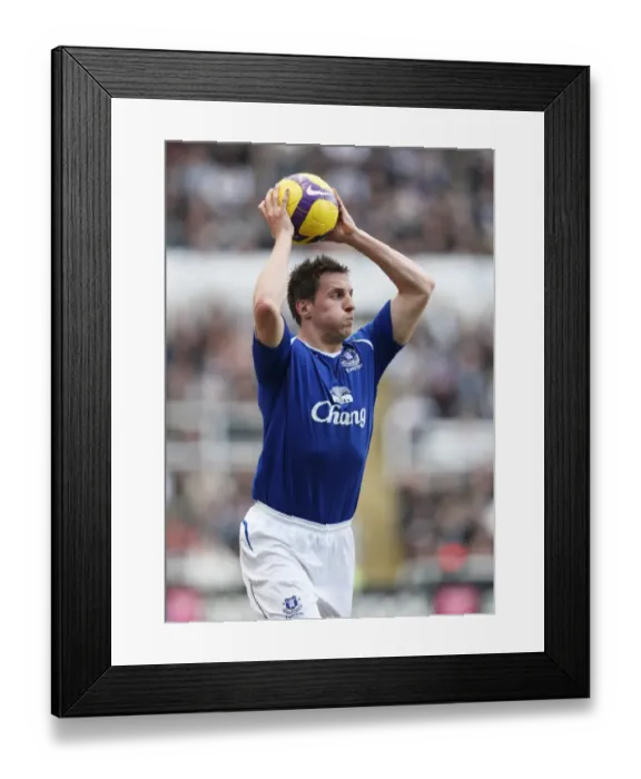 Framed Print : Jagielka Throws In: Newcastle United vs Everton, Barclays Premier League, 2009 Framed Print : Jagielka Throws In: Newcastle United vs Everton, Barclays Premier League, 2009