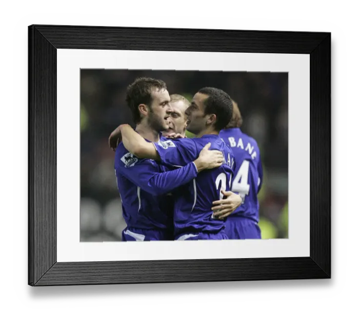 Framed Print : Everton's Unforgettable Moment: McFadden and Osman's Glorious Goal Celebration Framed Print : Everton's Unforgettable Moment: McFadden and Osman's Glorious Goal Celebration