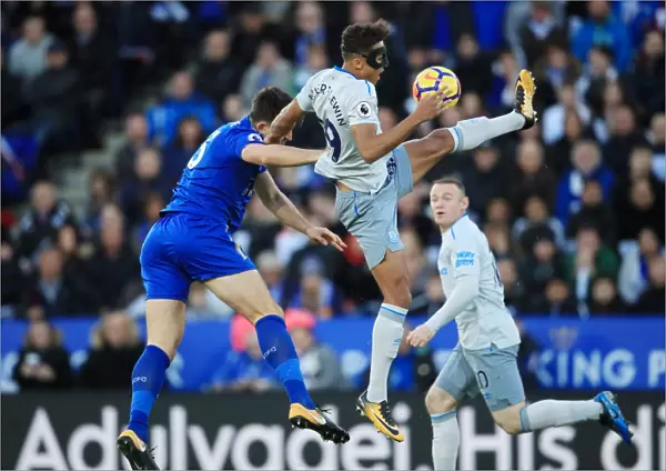 Leicester City vs Everton: Intense Battle Between Dominic Calvert-Lewin and Harry Maguire at King Power Stadium
