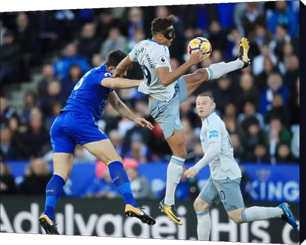Leicester City vs Everton: Intense Battle Between Dominic Calvert-Lewin and Harry Maguire at King Power Stadium