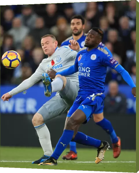 Ndidi vs Rooney: Intense Battle for Ball at Leicester City vs Everton, Premier League, King Power Stadium