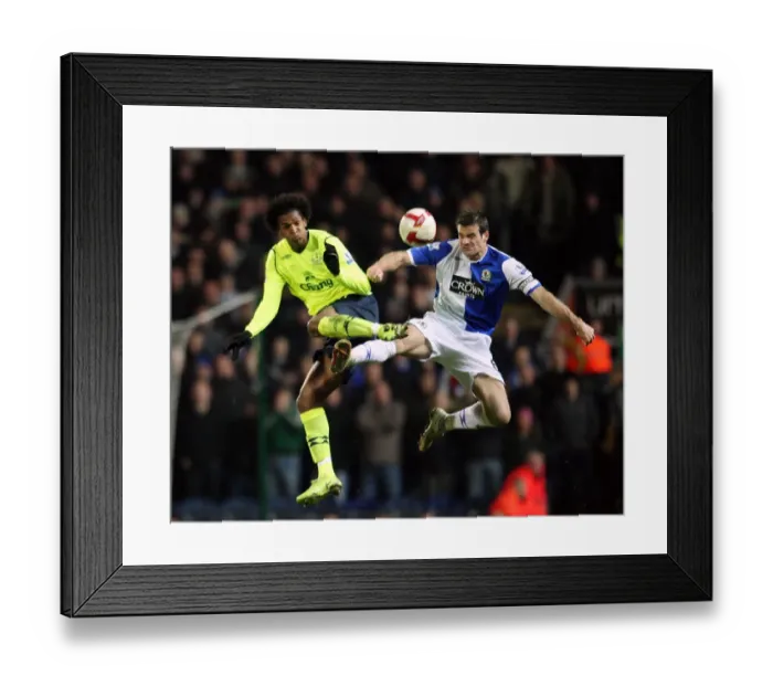 Framed Print : Intense Rivalry: Jo vs Nelsen - Blackburn vs Everton, Barclays Premier League (April 3, 2009) Framed Print : Intense Rivalry: Jo vs Nelsen - Blackburn vs Everton, Barclays Premier League (April 3, 2009)