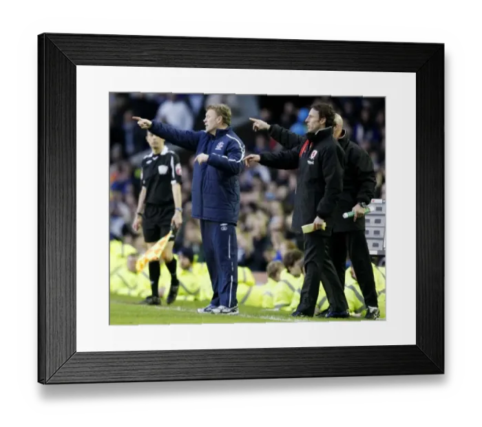 Framed Print : FA Cup Quarterfinal Showdown: Everton vs Middlesbrough - Moyes vs Southgate Battle at Goodison Park, 08 / 09