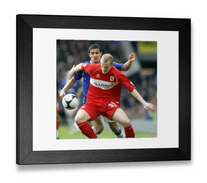 Framed Print : FA Cup Quarterfinal Showdown: Tim Cahill vs David Wheater Clash at Goodison Park (March 8, 2009) Framed Print : FA Cup Quarterfinal Showdown: Tim Cahill vs David Wheater Clash at Goodison Park (March 8, 2009)