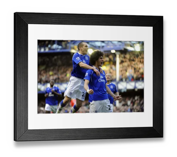 Framed Print : Everton's Fellaini and Osman Celebrate FA Cup Quarterfinal Goal vs. Middlesbrough (2009) Framed Print : Everton's Fellaini and Osman Celebrate FA Cup Quarterfinal Goal vs. Middlesbrough (2009)