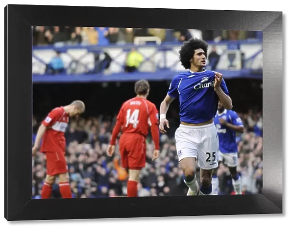 Marouane Fellaini Scores First Goal for Everton in FA Cup Quarterfinal vs. Middlesbrough (8 / 3 / 09)
