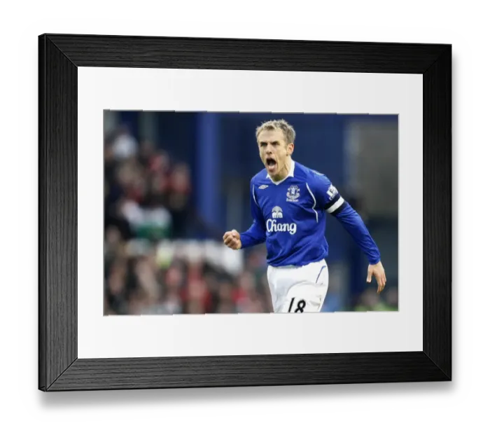 Framed Print : Phil Neville's Double Delight: Everton's FA Cup Quarterfinal Triumph over Middlesbrough (March 8, 2009)