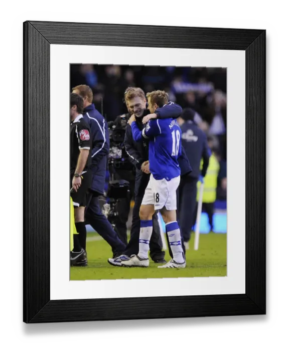 Framed Print : Everton's FA Cup Triumph: David Moyes and Phil Neville Celebrate Quarter Final Victory Over Middlesbrough Framed Print : Everton's FA Cup Triumph: David Moyes and Phil Neville Celebrate Quarter Final Victory Over Middlesbrough