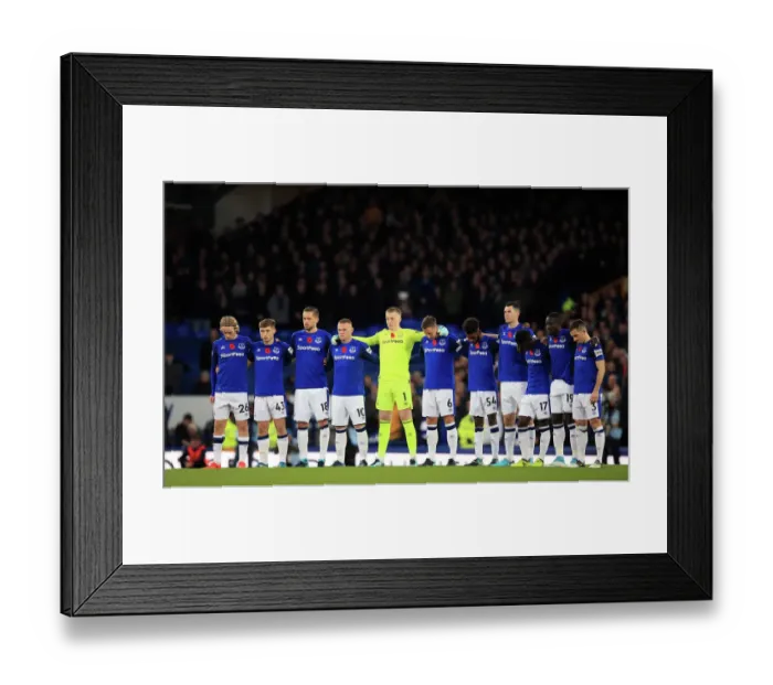 Framed Print : Everton Players Honor Armistice Day with a Minutes Silence before Premier League Match against Watford at Goodison Park Framed Print : Everton Players Honor Armistice Day with a Minutes Silence before Premier League Match against Watford at Goodison Park