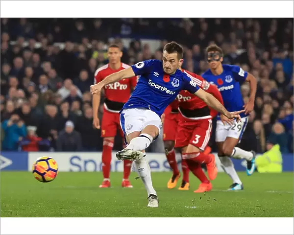 Leighton Baines Scores Penalty: Everton's Third Goal vs. Watford (Premier League 2017-18, Goodison Park)
