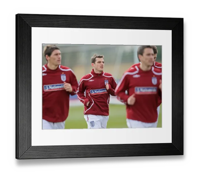 Framed Print : England Training: Leighton Baines of Everton in Action