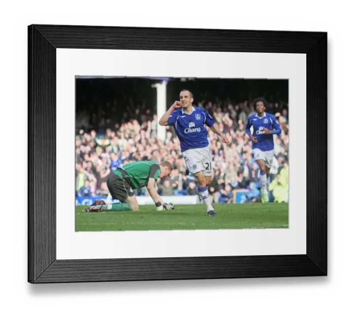 Framed Print : Osman's Strike: Everton's Dominance Over Wigan Athletic in 08 / 09 Premier League Framed Print : Osman's Strike: Everton's Dominance Over Wigan Athletic in 08 / 09 Premier League