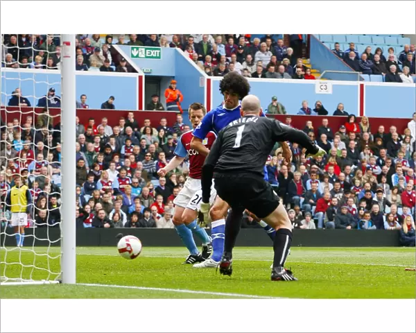 Marouane Fellaini Scores First Everton Goal Against Aston Villa in Barclays Premier League