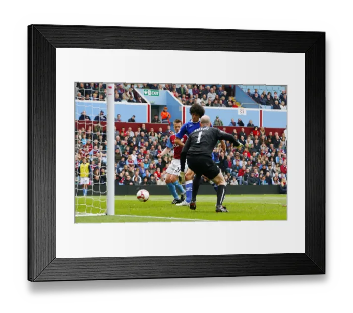 Framed Print : Marouane Fellaini Scores First Everton Goal Against Aston Villa in Barclays Premier League