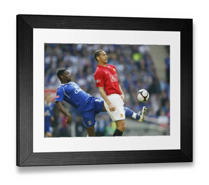 Framed Print : Everton vs Manchester United: FA Cup Semi-Final Showdown - Ferdinand vs Saha Battle at Wembley Stadium Framed Print : Everton vs Manchester United: FA Cup Semi-Final Showdown - Ferdinand vs Saha Battle at Wembley Stadium