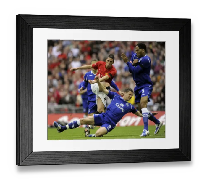 Framed Print : Jagielka's Heroic Save: Everton vs Manchester United FA Cup Semi-Final (2009) - Macheda's Goal Thwarted