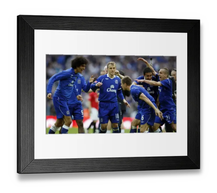 Framed Print : Everton's Phil Jagielka Celebrates FA Cup Semi-Final Victory over Manchester United (2009) Framed Print : Everton's Phil Jagielka Celebrates FA Cup Semi-Final Victory over Manchester United (2009)