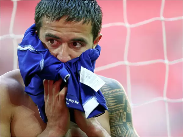 Tim Cahill's Emotional Reaction: Everton's FA Cup Semi-Final Victory over Manchester United (2009)