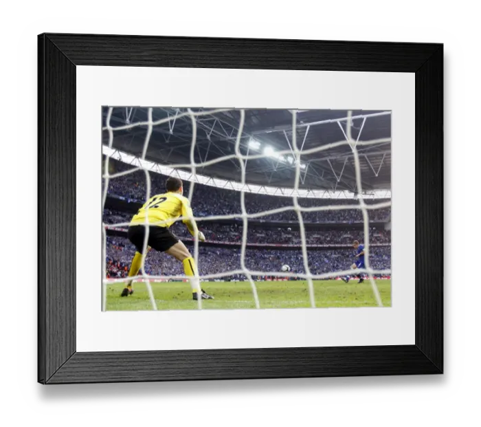 Framed Print : Everton's Phil Jagielka Scores Dramatic Winning Penalty Against Manchester United in FA Cup Semi-Final at Wembley Stadium (April 19, 2009) Framed Print : Everton's Phil Jagielka Scores Dramatic Winning Penalty Against Manchester United in FA Cup Semi-Final at Wembley Stadium (April 19, 2009)