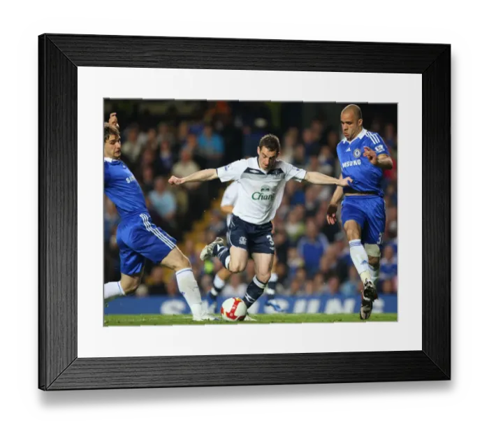 Framed Print : Baines vs Ivanovic and Alex: Everton's Star Defender Faces Off Against Chelsea's Duo in Intense Barclays Premier League Clash, 08 / 09 Season Framed Print : Baines vs Ivanovic and Alex: Everton's Star Defender Faces Off Against Chelsea's Duo in Intense Barclays Premier League Clash, 08 / 09 Season