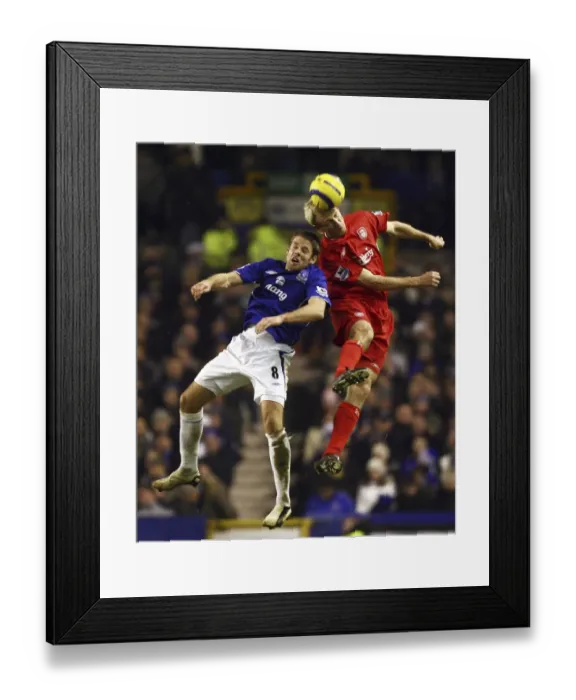 Framed Print : Everton's Titans Clash: James Beattie vs. Sami Hyypia Framed Print : Everton's Titans Clash: James Beattie vs. Sami Hyypia