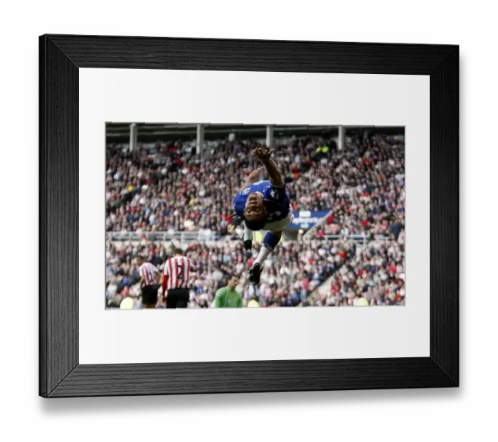 Framed Print : Steven Pienaar's Euphoric Moment: Scoring First Goal for Everton Against Sunderland in 2008-09 Premier League Framed Print : Steven Pienaar's Euphoric Moment: Scoring First Goal for Everton Against Sunderland in 2008-09 Premier League