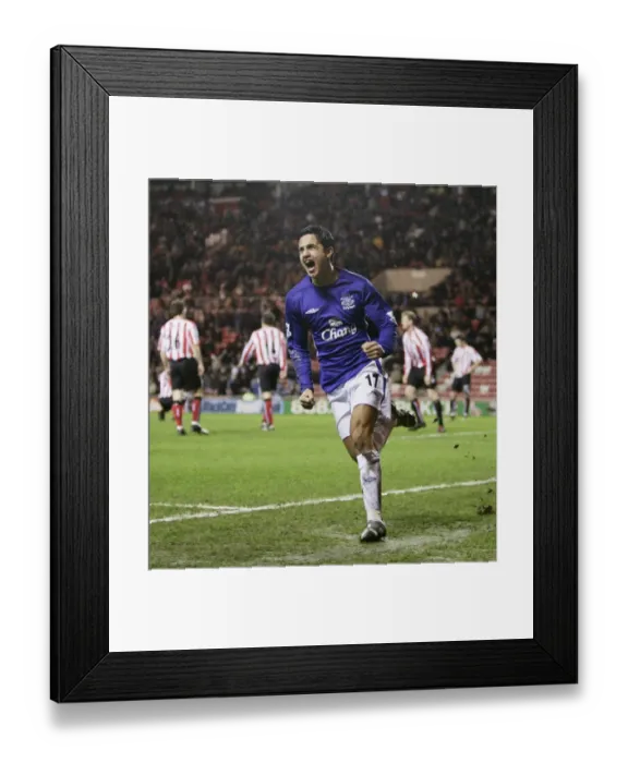 Framed Print : Tim Cahill's Thrilling Game-Winning Goal for Everton: A Moment of Delight Against Sunderland Framed Print : Tim Cahill's Thrilling Game-Winning Goal for Everton: A Moment of Delight Against Sunderland