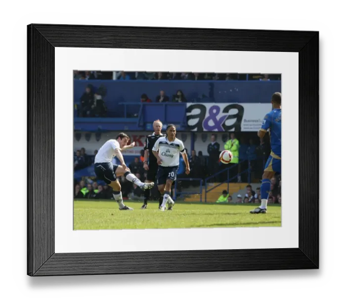 Framed Print : Leighton Baines Scores the Opener: Everton's Triumph at Portsmouth in the Barclays Premier League (2009) Framed Print : Leighton Baines Scores the Opener: Everton's Triumph at Portsmouth in the Barclays Premier League (2009)