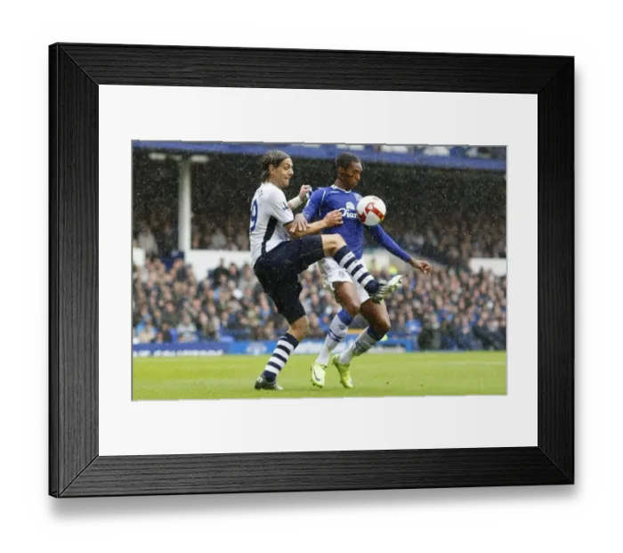 Framed Print : Clash at Goodison Park: Everton vs. Tottenham, Jo vs. Woodgate, Premier League 08 / 09