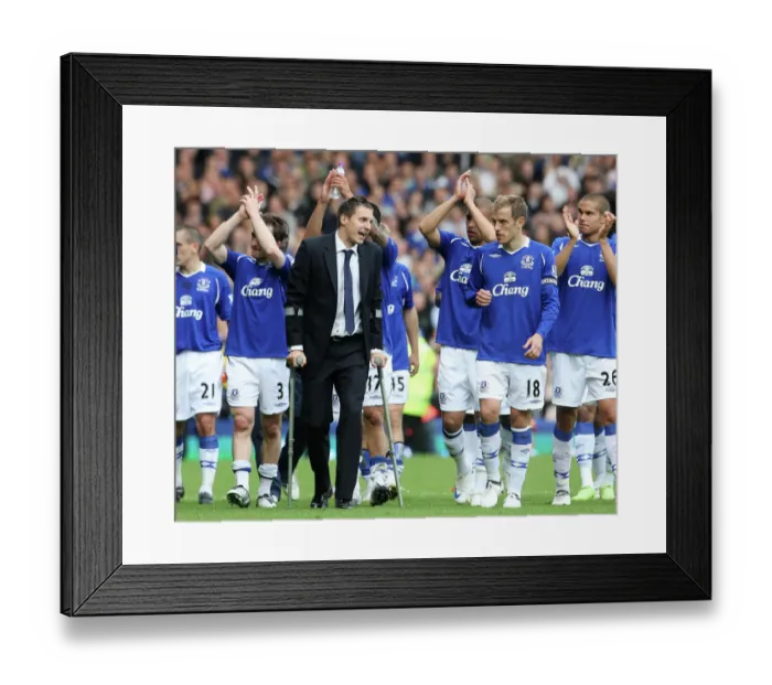 Framed Print : Everton's Phil Jagielka Celebrates Victory with Team Mates at Goodison Park Framed Print : Everton's Phil Jagielka Celebrates Victory with Team Mates at Goodison Park