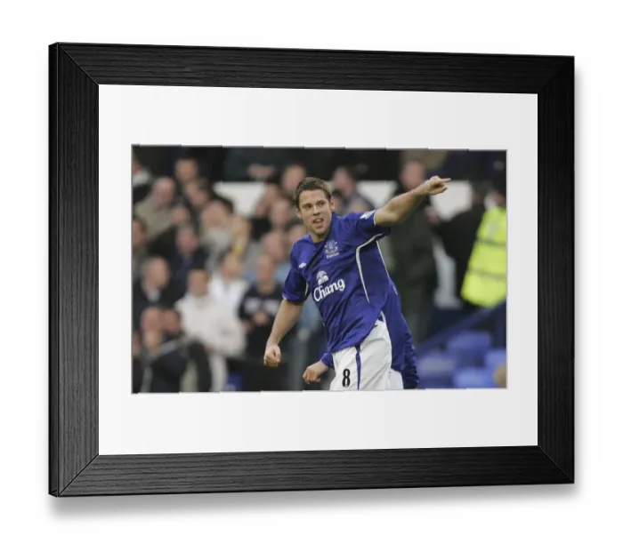 Framed Print : James Beattie's Euphoric Debut Goal for Everton Framed Print : James Beattie's Euphoric Debut Goal for Everton