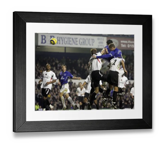 Framed Print : Tim Cahill's Thrilling Header: Everton's Game-Changing Goal Framed Print : Tim Cahill's Thrilling Header: Everton's Game-Changing Goal