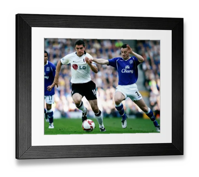 Framed Print : Baines vs. Hughes: A Football Rivalry Ignites in Fulham v Everton Premier League Clash, May 2009 Framed Print : Baines vs. Hughes: A Football Rivalry Ignites in Fulham v Everton Premier League Clash, May 2009