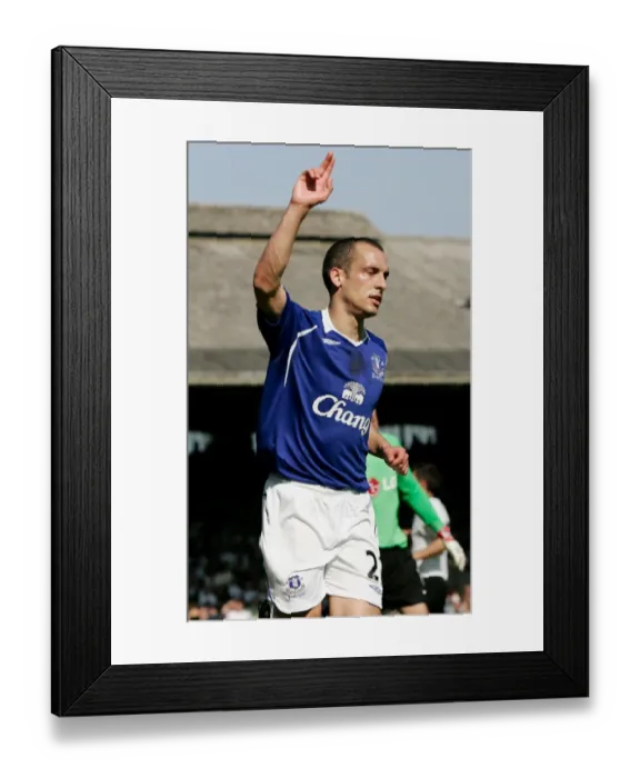 Framed Print : Leon Osman Scores First Goal: Everton's Triumph over Fulham in Barclays Premier League Framed Print : Leon Osman Scores First Goal: Everton's Triumph over Fulham in Barclays Premier League