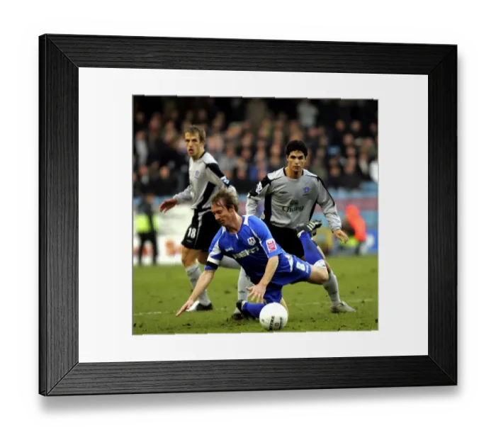 Framed Print : Mikel Arteta vs. David Livermore: FA Cup's Intense Tackle Showdown - Everton's Arteta Clashes with Millwall's Livermore Framed Print : Mikel Arteta vs. David Livermore: FA Cup's Intense Tackle Showdown - Everton's Arteta Clashes with Millwall's Livermore