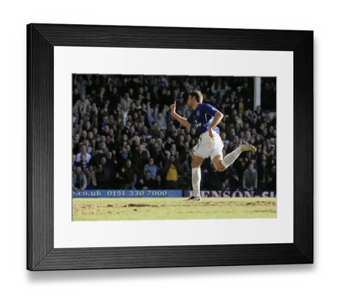 Framed Print : James Beattie's Thrilling Goal Celebration for Everton FC Framed Print : James Beattie's Thrilling Goal Celebration for Everton FC