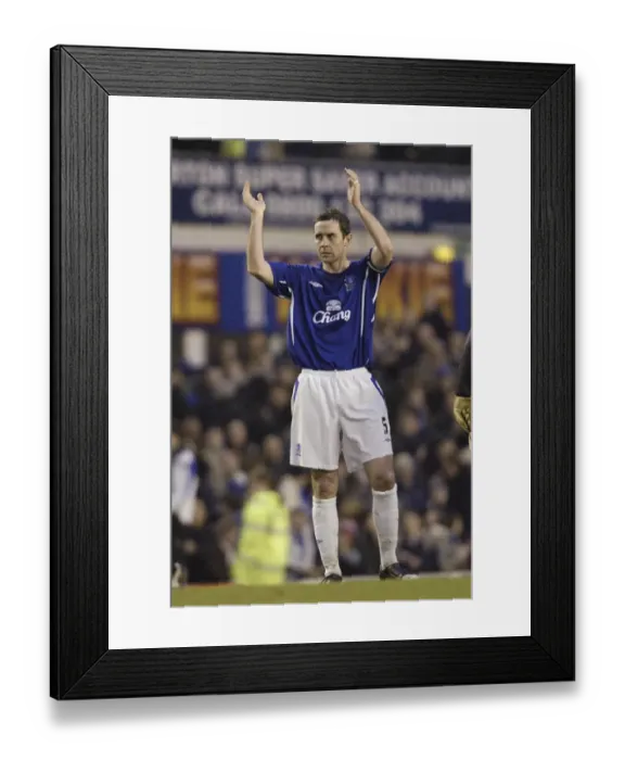 Framed Print : David Weir's Triumphant Moment: Everton's Hard-Fought Victory