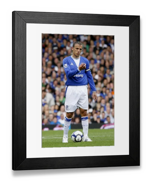 Framed Print : Phil Neville's Showdown at Goodison Park: Everton vs Arsenal, Barclays Premier League Framed Print : Phil Neville's Showdown at Goodison Park: Everton vs Arsenal, Barclays Premier League