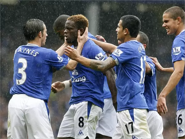 Everton's Louis Saha Scores Dramatic Equalizer Against Wigan Athletic at Goodison Park