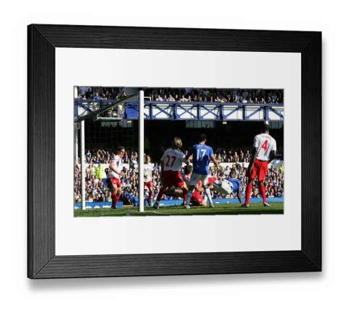 Framed Print : Joseph Yobo's Thrilling Third Goal: Everton vs. Blackburn Rovers at Goodison Park Framed Print : Joseph Yobo's Thrilling Third Goal: Everton vs. Blackburn Rovers at Goodison Park