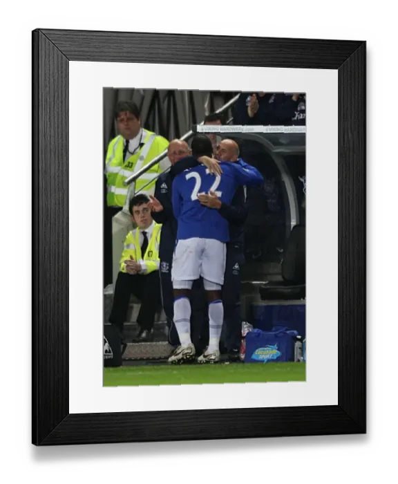 Framed Print : Everton's Ayegbeni Yakubu Celebrates Opening Goal in Carling Cup Clash vs. Hull City Framed Print : Everton's Ayegbeni Yakubu Celebrates Opening Goal in Carling Cup Clash vs. Hull City