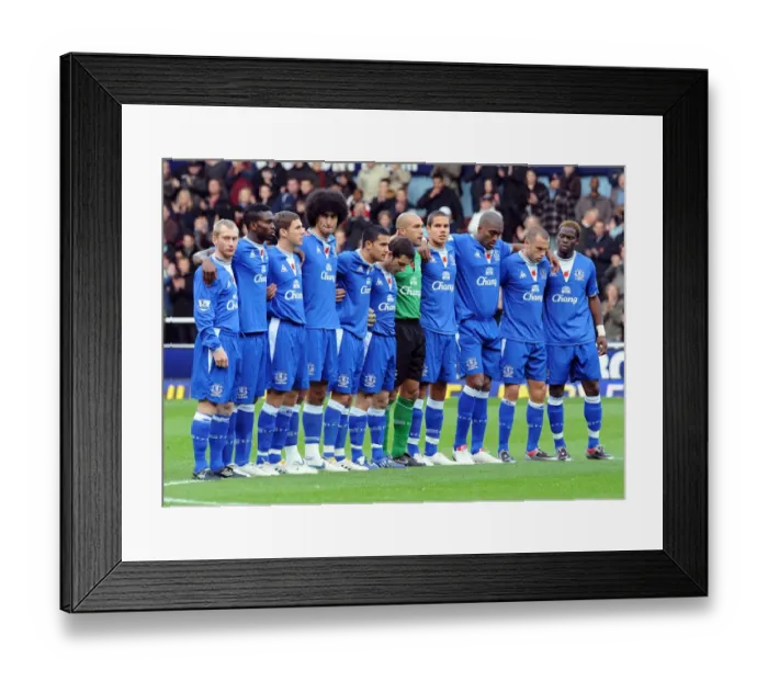 Framed Print : Everton Football Club Honors Remembrance Day with Silent Tribute before West Ham United Match