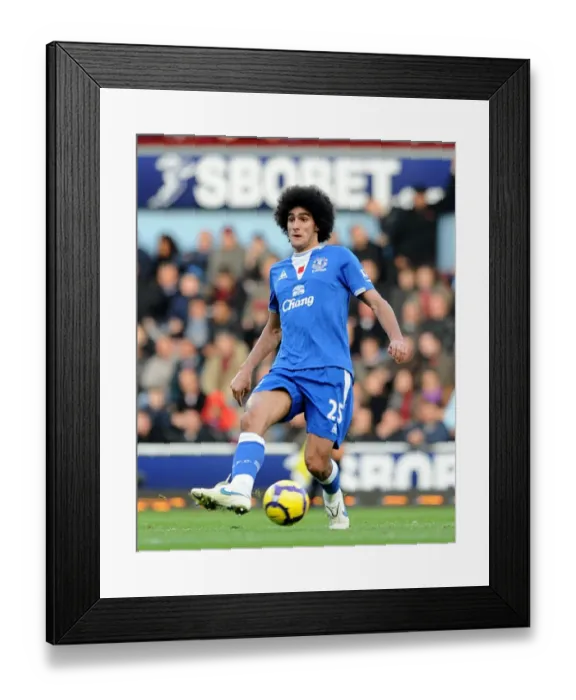 Framed Print : Marouane Fellaini in Action: Everton vs. West Ham United, Barclays Premier League at Upton Park