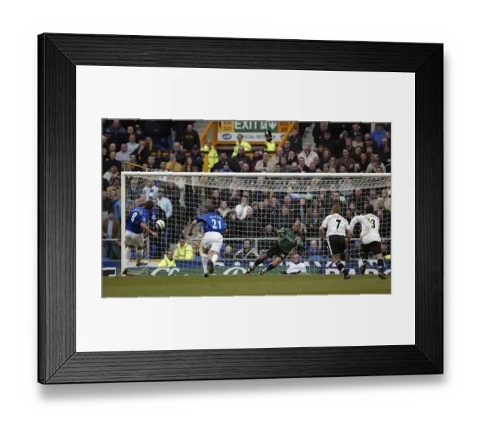 Framed Print : James Beattie's Thunderous Penalty Goal for Everton Framed Print : James Beattie's Thunderous Penalty Goal for Everton