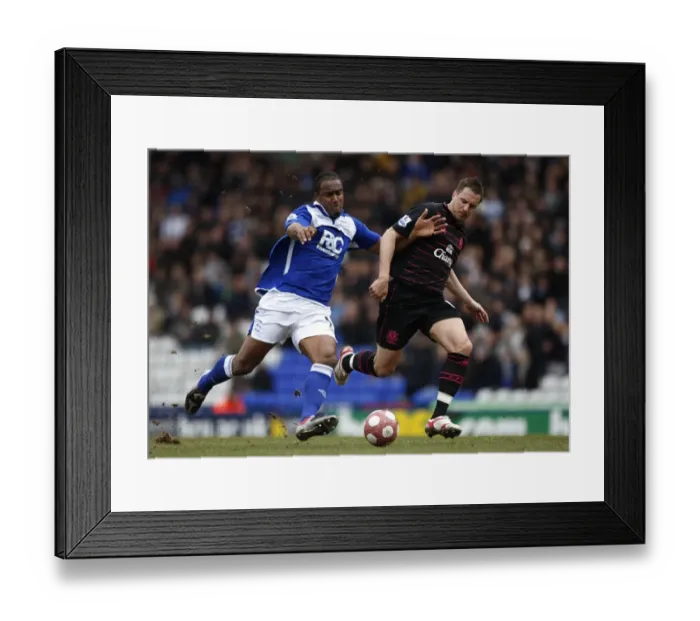 Framed Print : Intense Rivalry on the Field: Jagielka vs. Jerome - Birmingham City vs. Everton, Premier League Framed Print : Intense Rivalry on the Field: Jagielka vs. Jerome - Birmingham City vs. Everton, Premier League