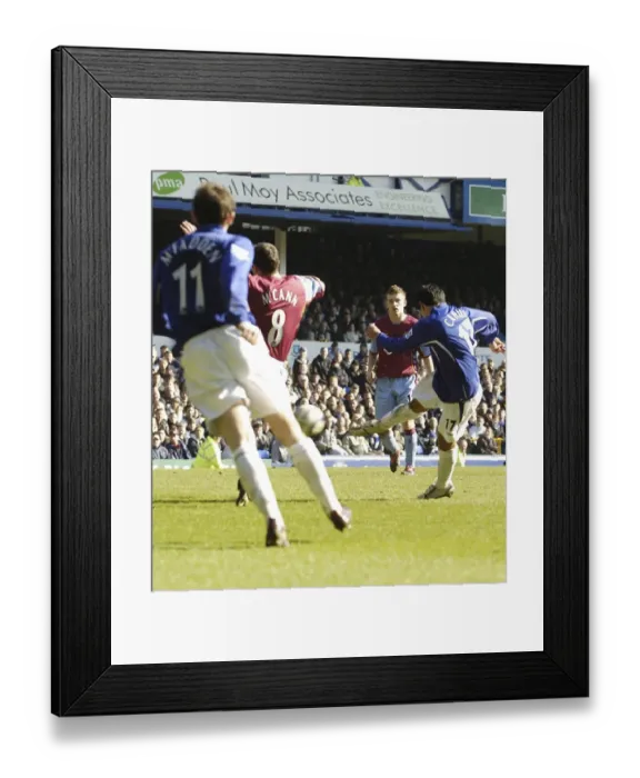 Framed Print : Tim Cahill's Brace: Everton's Game-Changing Fourth Goal Against Aston Villa Framed Print : Tim Cahill's Brace: Everton's Game-Changing Fourth Goal Against Aston Villa