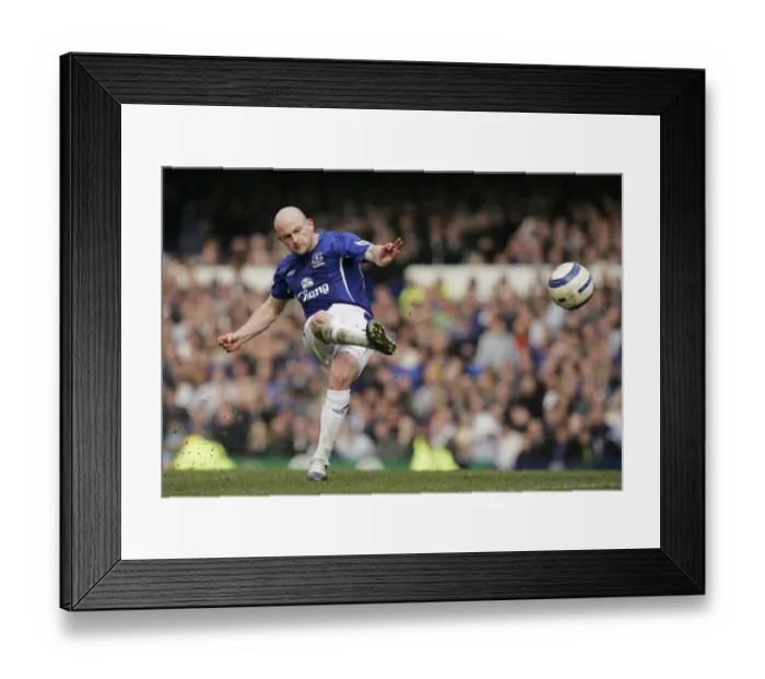 Framed Print : Everton's Lee Carsley: Unleashing a Curling Free-Kick Masterclass Framed Print : Everton's Lee Carsley: Unleashing a Curling Free-Kick Masterclass