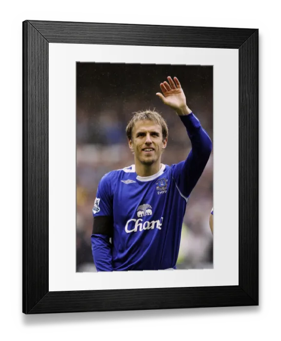 Framed Print : Phil Neville Waves to Everton Fans: Everton vs West Bromwich Albion, FA Barclays Premiership, Goodison Park, 2006 Framed Print : Phil Neville Waves to Everton Fans: Everton vs West Bromwich Albion, FA Barclays Premiership, Goodison Park, 2006
